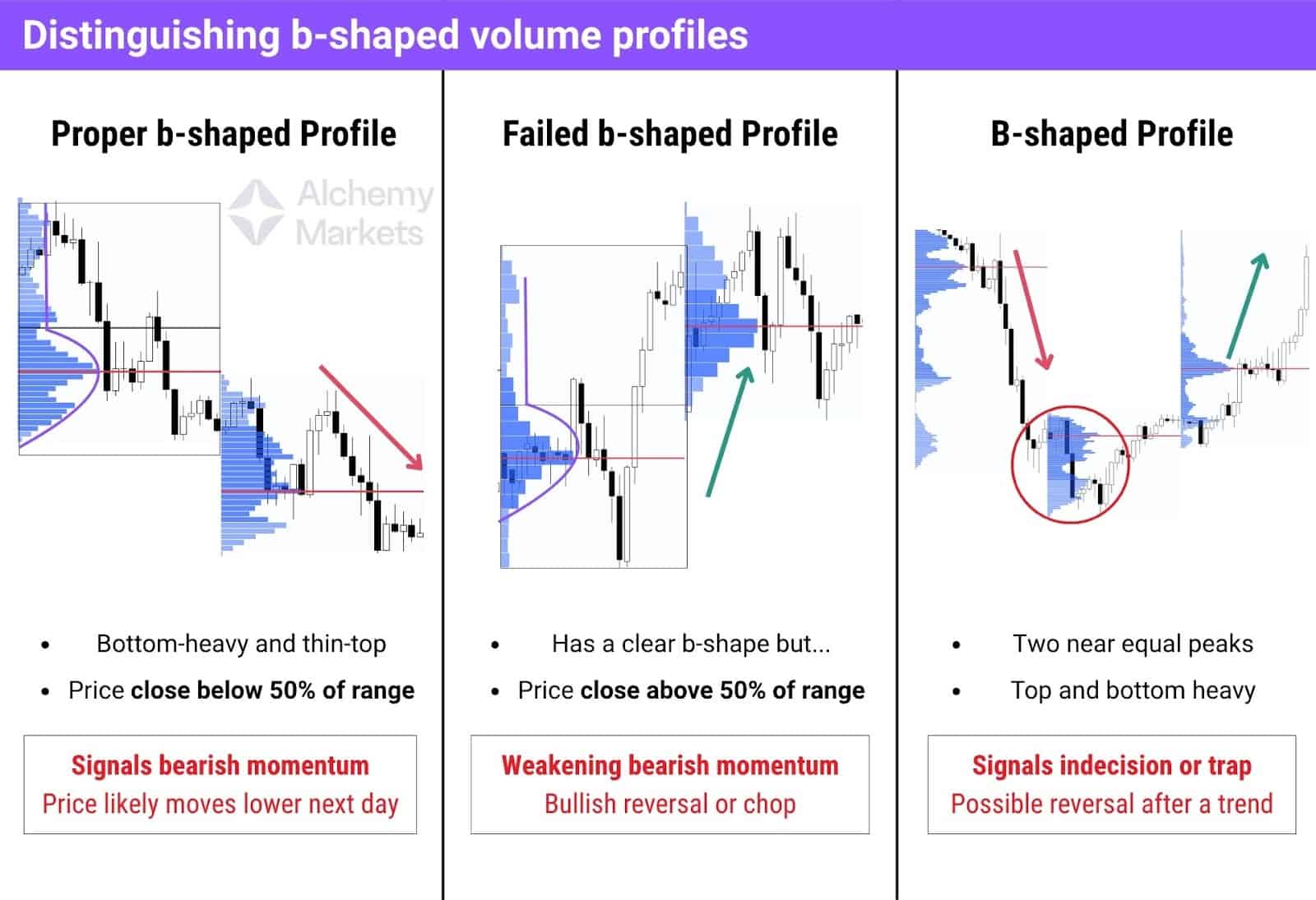 Different types of b-shaped volume profiles identified.