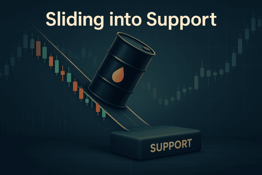 Crude Oil Elliott Wave: Sliding Into Support