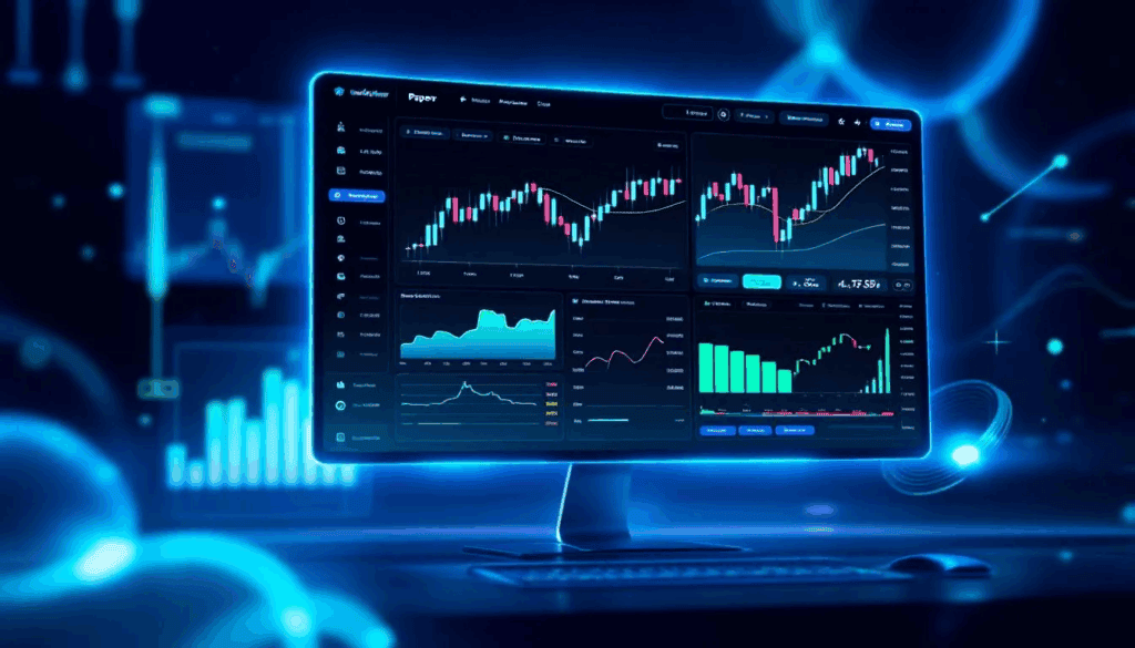 A visual representation of paper trading on TradingView.