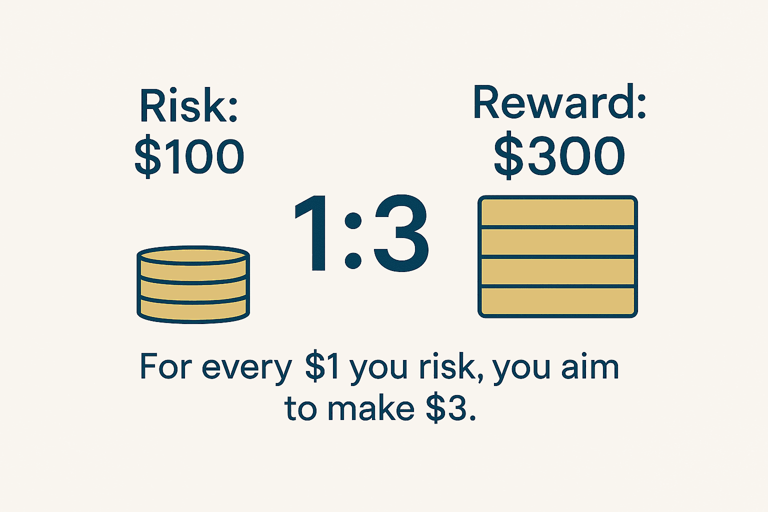 Risk to reward ratio 1:3 with $100 risk and $300 reward