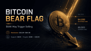 Bitcoin Bear Flag Stays Active; $64K May Trigger Selling